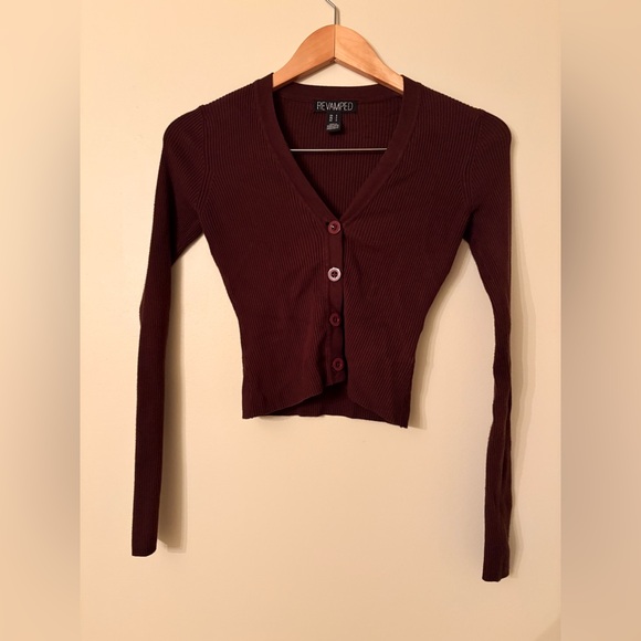 Revamped Sweaters - Revamped Brown Knit Sweater